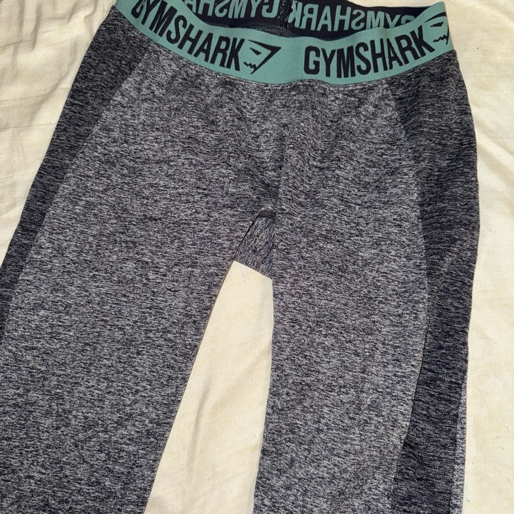 Gymshark High Waisted Charcoal and Teal Leggings
